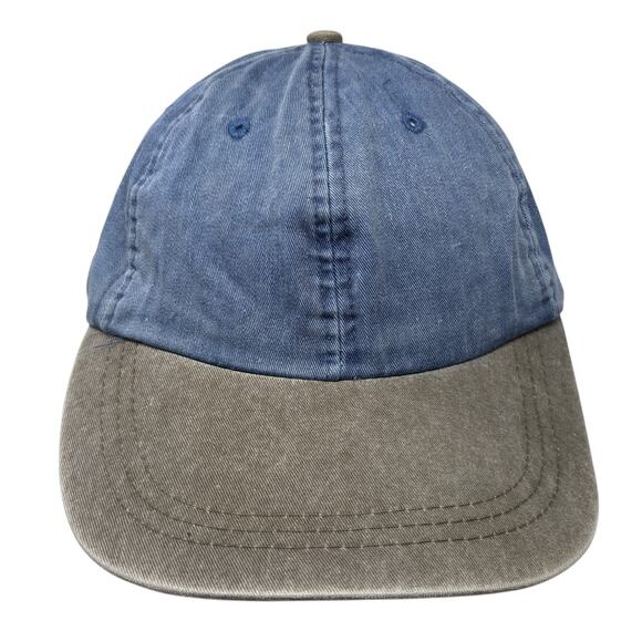 Unbranded Slideback Baseball Cap Blue One Size Adjustable Vented Holes Blank - Picture 1 of 8